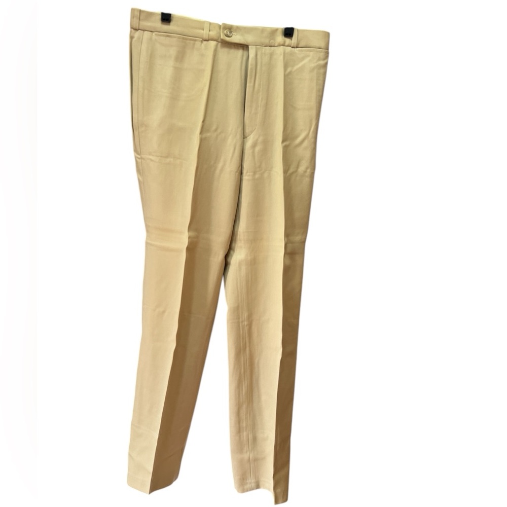 Men's Tan Pants Saint Raymond of Paris size 34 inseam 32dress slacks AT1808AR1